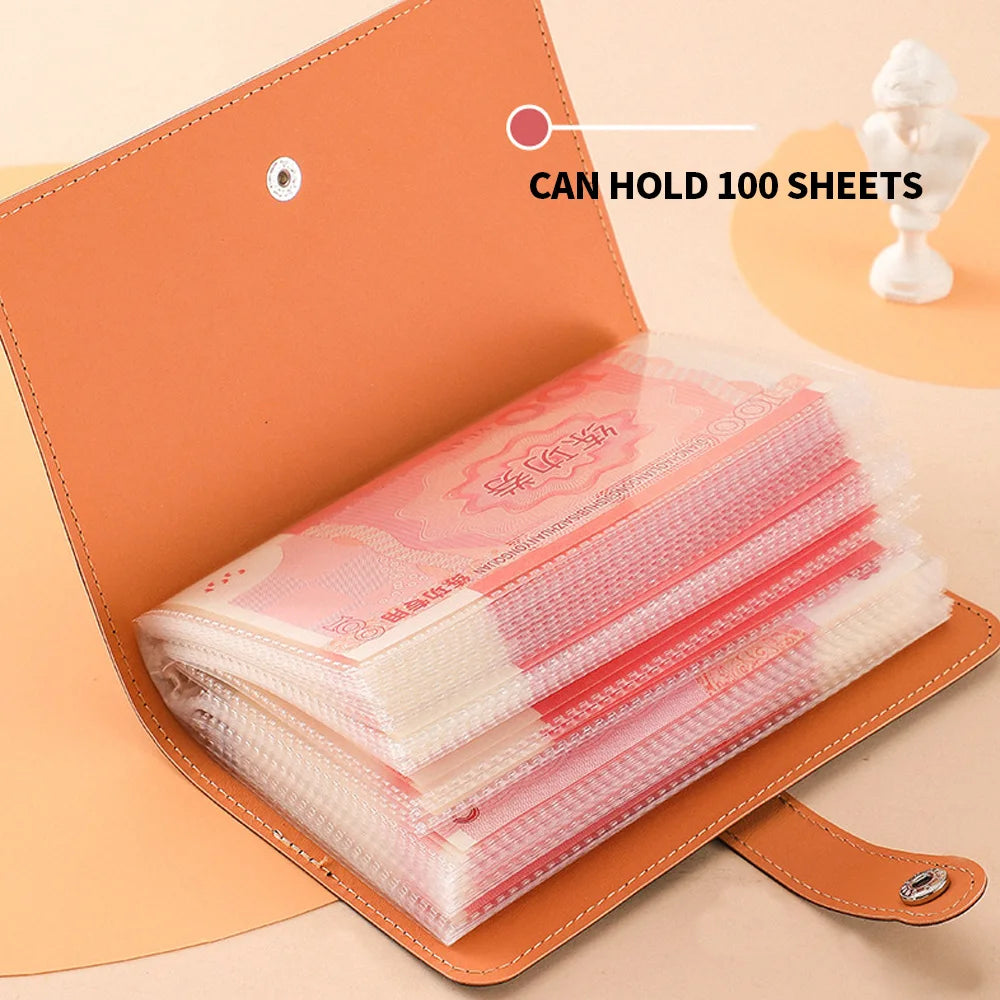 A large capacity cash wallet for managing finances, used for storing cash and banknotes