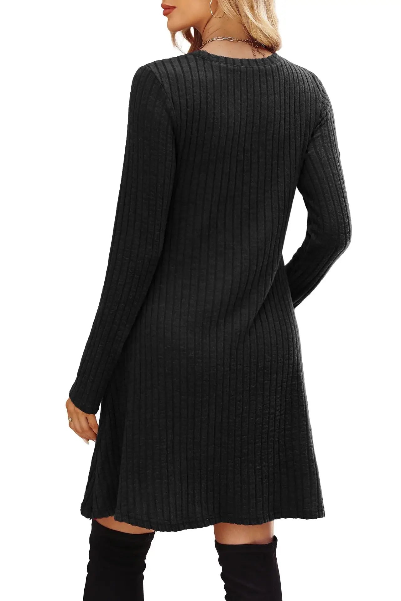 Dresses 2025 Woman Knitted Dress Slim Solid Color Simple Style Vestidos Long Sleeves All-match Casual Elegant Temperament Trendy