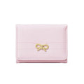 Fashion Wallets Girls Cute Bow Small Wallet Aesthetic Card Holder Classic Three Fold Purse For Women Student Simple Coin Pouch
