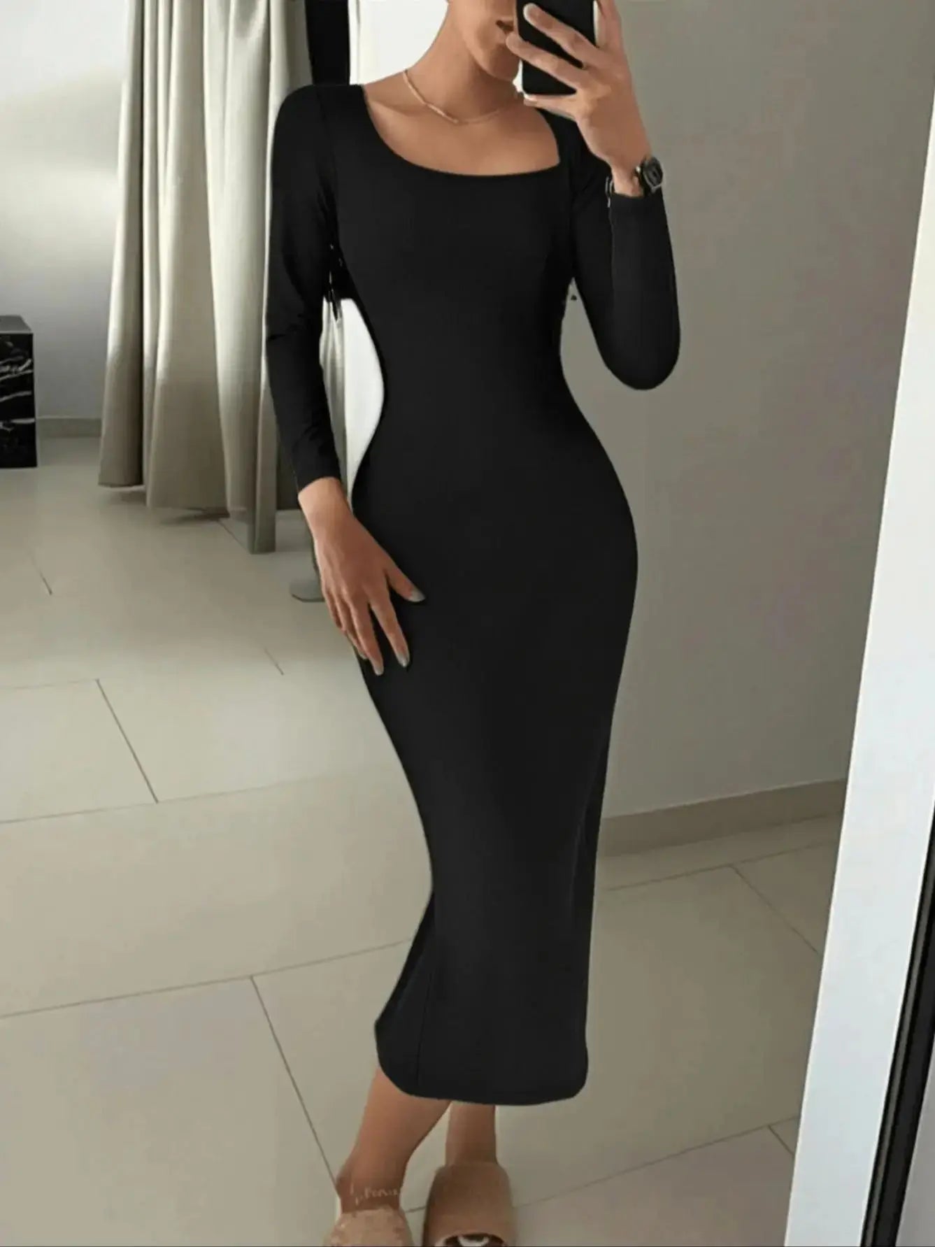 Dresses for women Summer Black casual and stylish long home dress is comfortable and breathable, suitable for wearing at home，Su