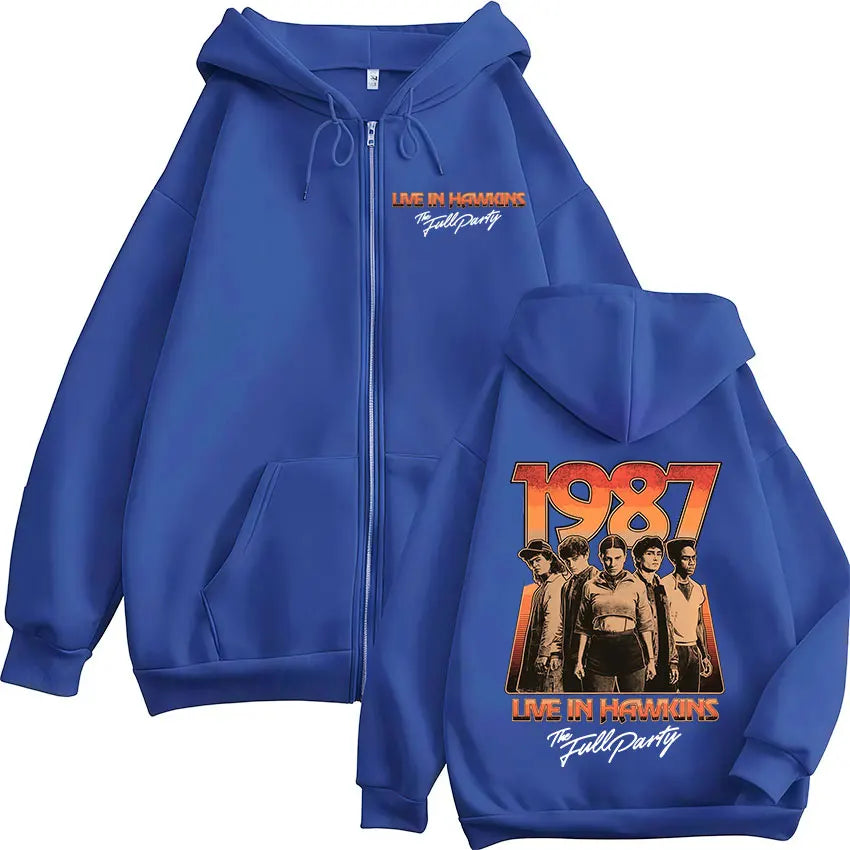 Eddie Munson The Demogorgon Graphic Zipper Hoodies Men's Women Clothing Fashion Zip Up Hooded Sweatshirts Fleece Jackets Coats