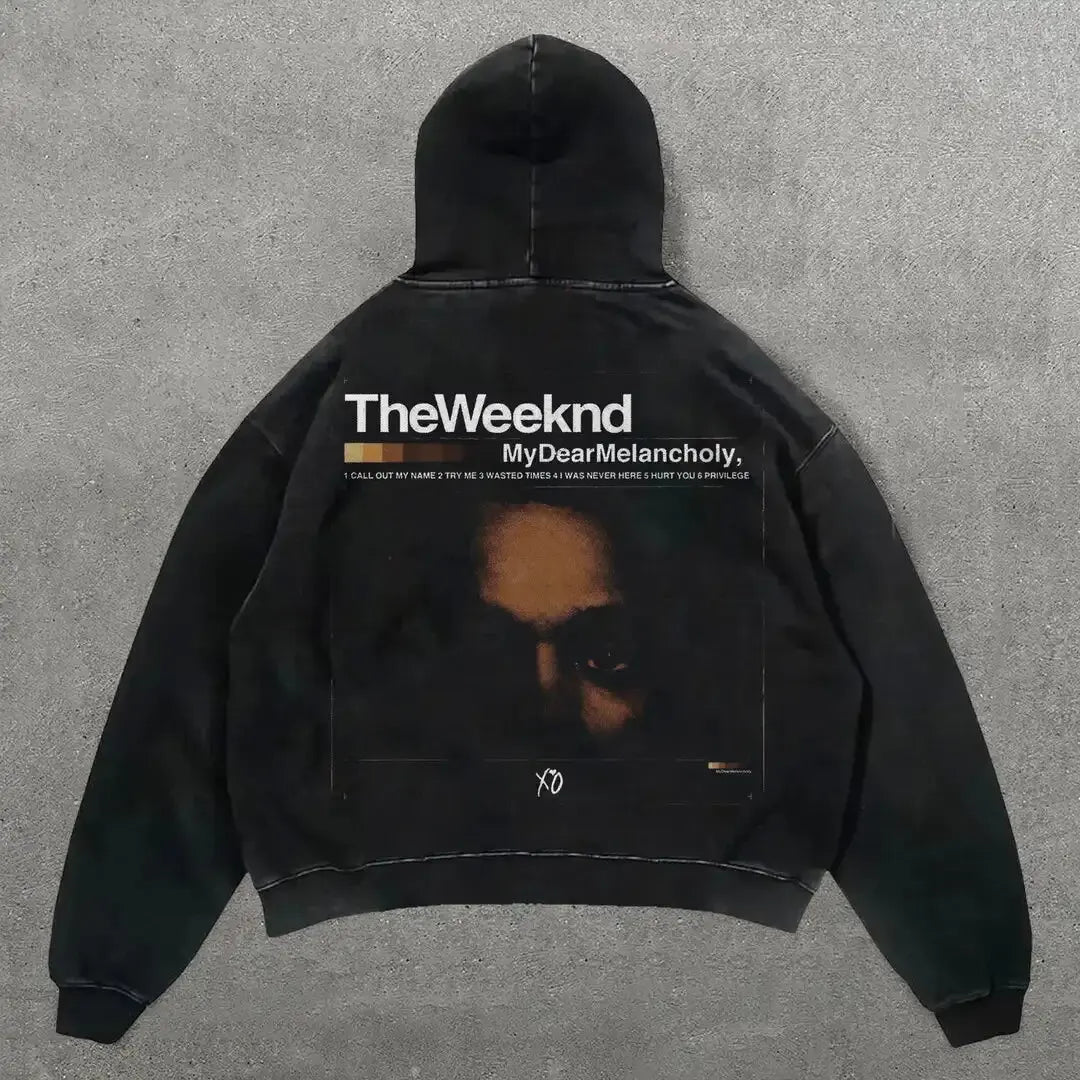 European and American Popular Skull Letter Printed Hoodie Harajuku Style Y2K Street Couple Outfit Spring and Autumn Hoodie