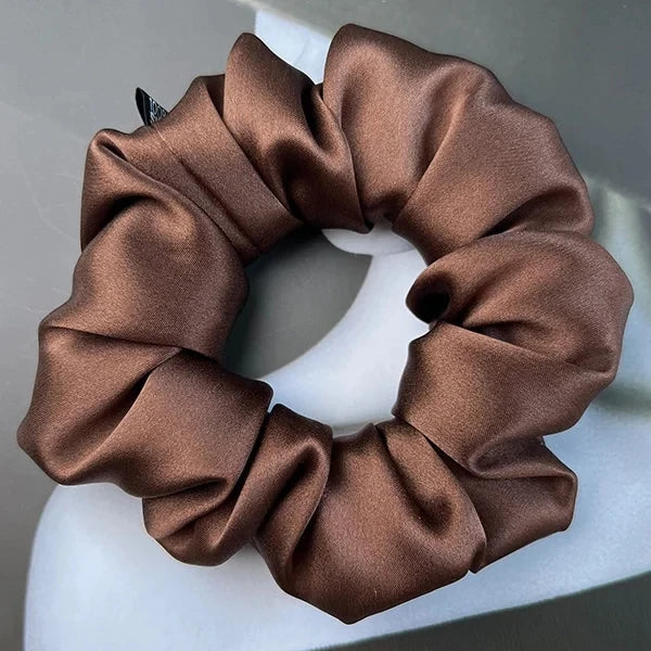 100% Mulberry Silk Hair Scrunchies Elastic Rubber Band Hair Ties Big Large Gum Ropes Ponytail Holders for Women Girls 19 Momme